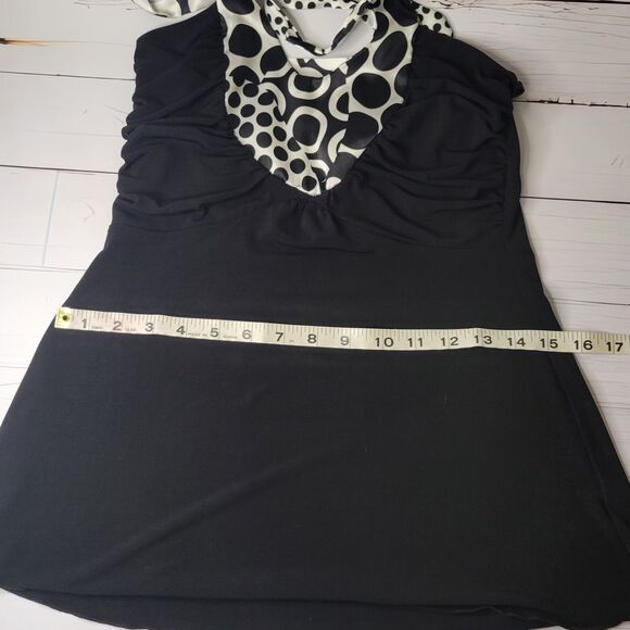 Iz Byer California Y2K halter top black white circles size small - Picture 8 of 11